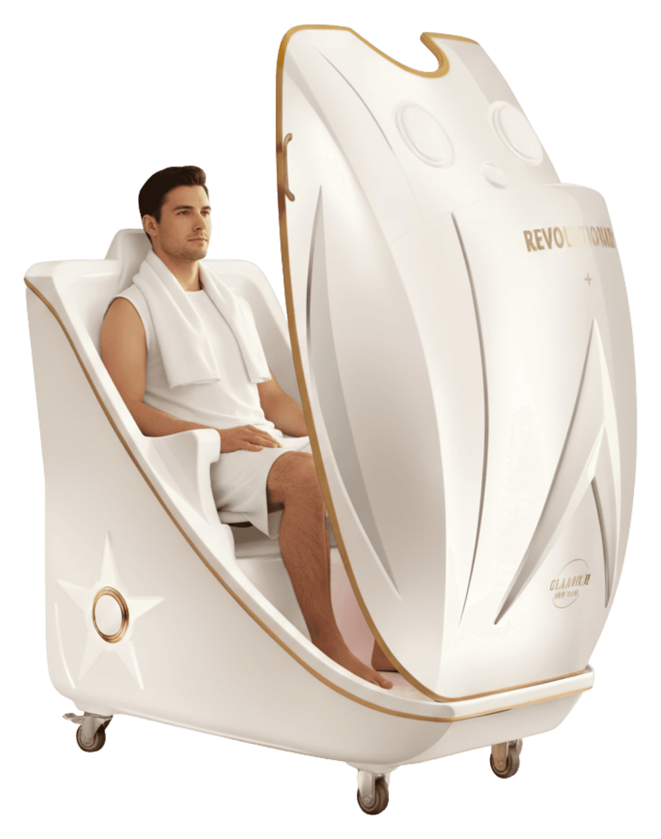 Revolutionary+ infrared sauna pod with LED light therapy at CareHarmony Medspa